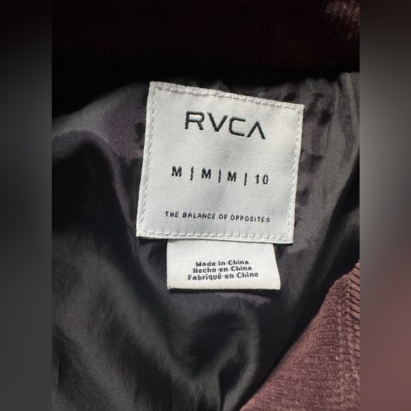 RVCA Corduroy Cropped Jacket Plum Color - Picture 5 of 6